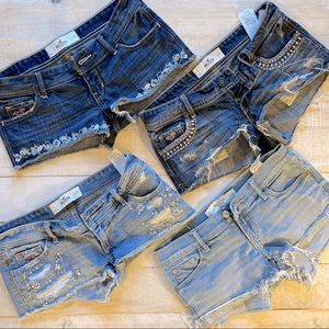 Hollister, Abercrombie & Fitch denim shorts bundle